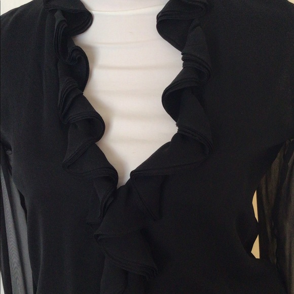 Gucci Vintage Y2K Silk Chiffon Ruffle Blouse - Picture 4 of 5